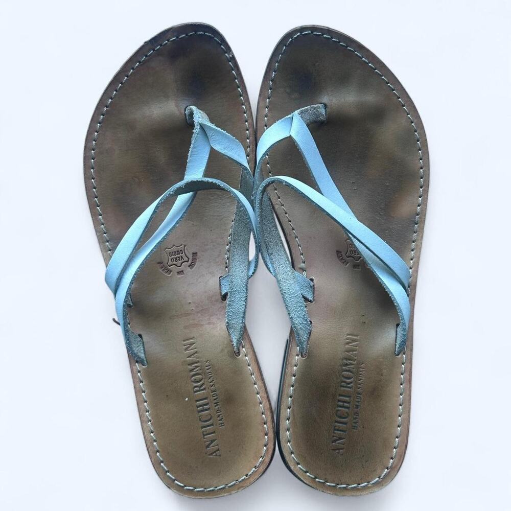 White Antichi Romani Italian leather sandalsβ women's size 9